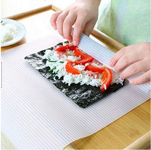 跨境硅胶大号寿司卷帘 波浪纹透明寿司工具烘烤箱垫 寿司卷工具布