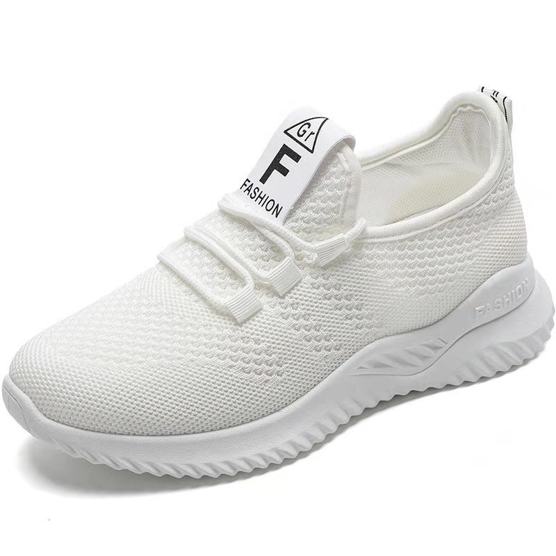 New Fly Woven Mesh Sneaker Female Student Spring and Summer Women's Shoes Korean Style White Shoes Breathable Mesh Shoes One Piece Dropshipping