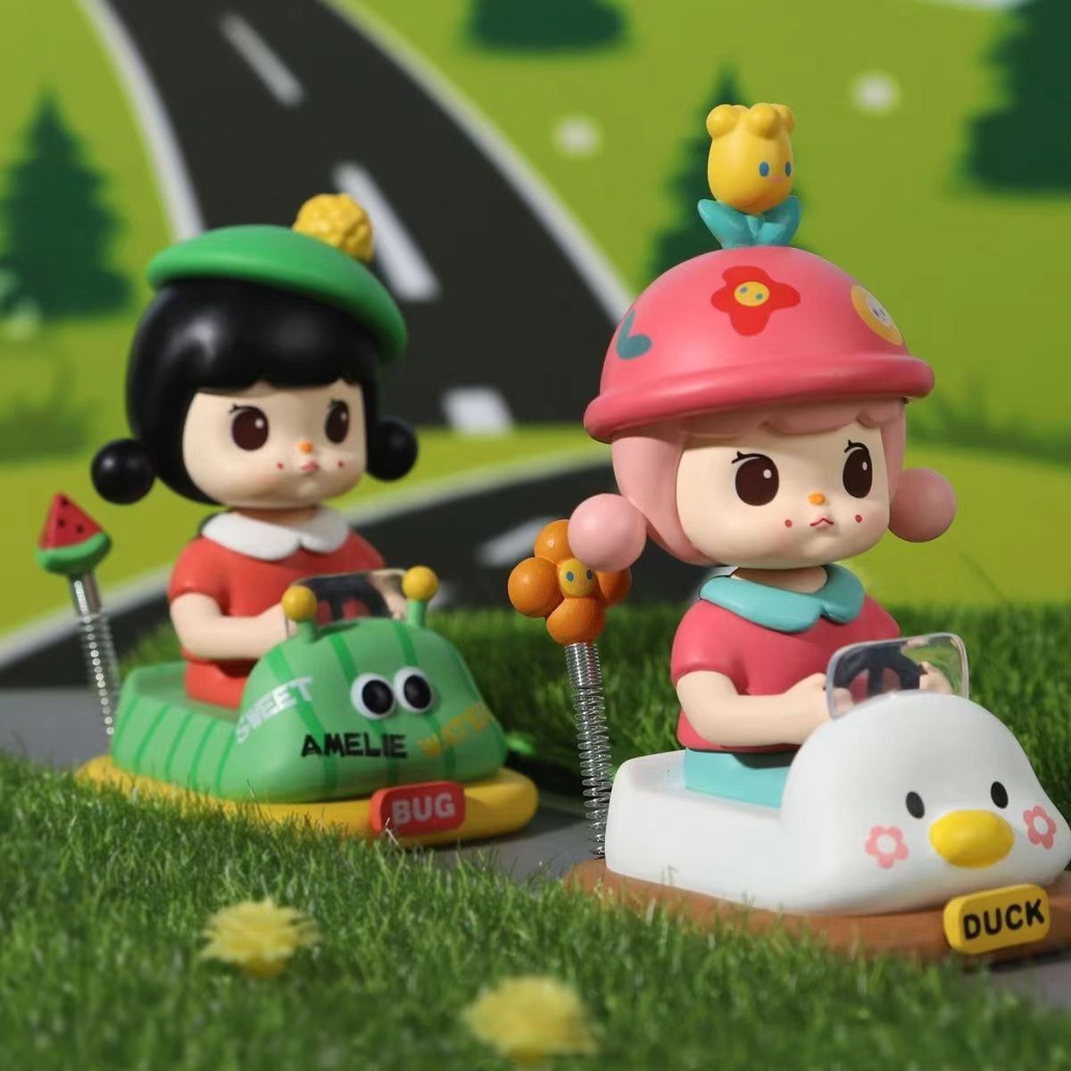 正版青壹坊amelie碰碰车儿童盲盒手办娃娃生日礼物玩具玩偶公仔