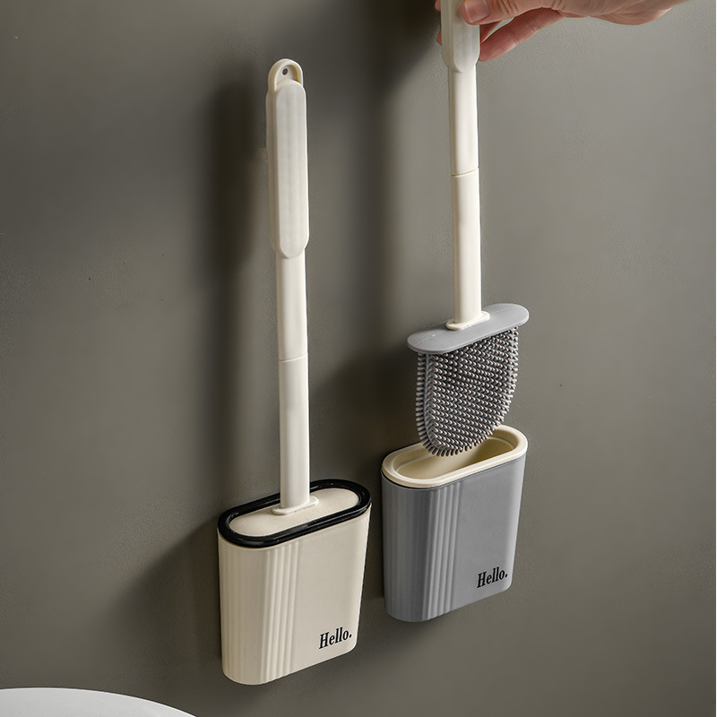 Simple Household Wall Toilet Brush No Dead Angle Wall-Mounted Punch-Free Cleaning Toilet Toilet Brush