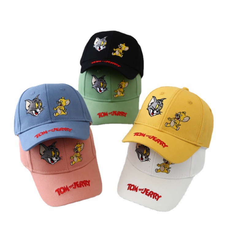 儿童棒球帽卡通猫和卡通老鼠春夏遮阳防晒小清新可户外春游鸭舌帽