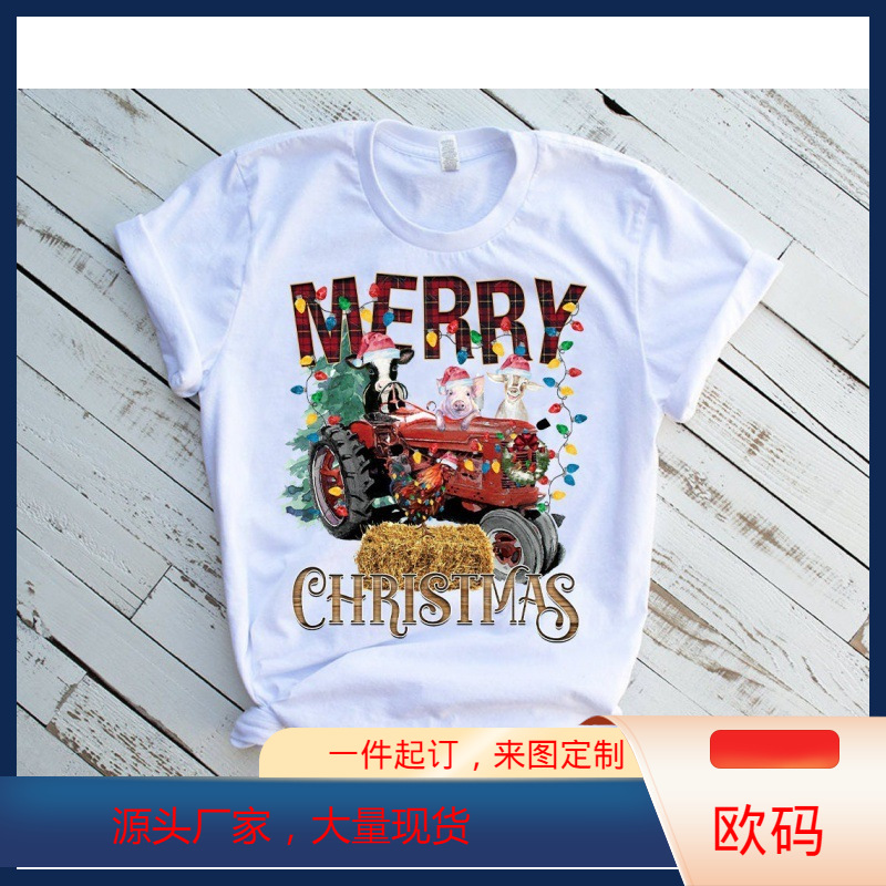 Merry Christmas女装圣诞派对women t-shirtt恤衫圣诞节日派对T恤