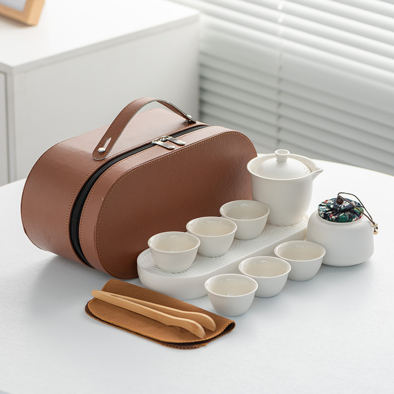 Business Gifts Travel Tea Set Quick Cup One Pot Fills Three Cups Portable Tureen Small Set Outdoor High-End Kung Fu Tea Set