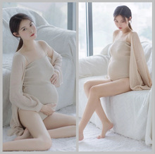 影楼新款孕妇写真拍摄服装孕妈咪艺术照主题孕妇装针织毛衣服装