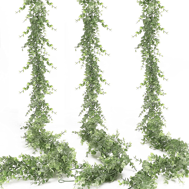 Amazon Artificial Green Plant Artificial Eucalyptus Garland Vine 1.8 M Ins Eucalyptus Wall Hanging Plant Fake Hanging