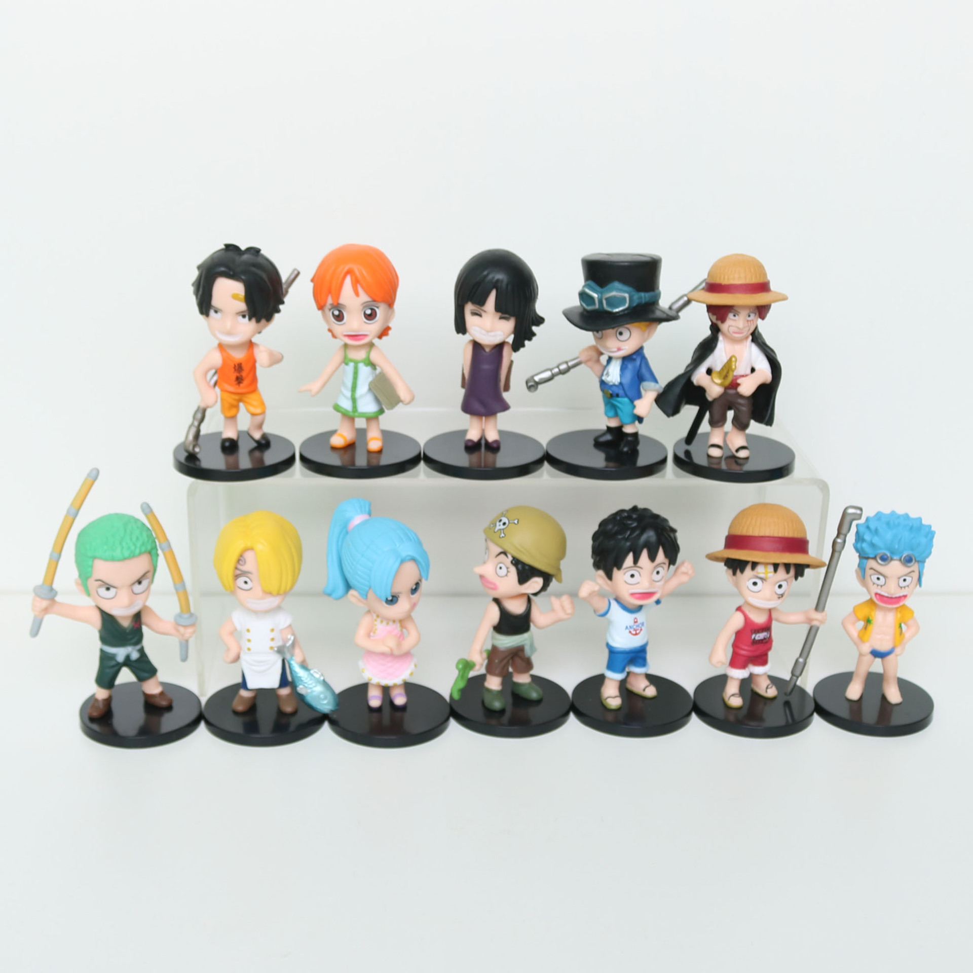 12款童年海贼王手办动漫卡通路飞艾斯萨博索隆红发娜美公仔玩具