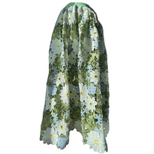 重工蕾丝绿色时尚花朵2024薄荷曼波遮胯宽大粗腿的长款伞裙半身裙