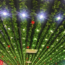 绿叶藤条装饰塑料假花绿植管道缠绕室内悬吊式天花板仿真葡萄叶爬