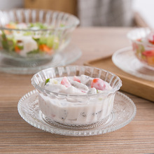 透明玻璃沙拉碗家用创意甜品水果碗耐热米饭小碗厨房餐具碗碟套装
