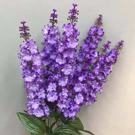 7叉紫罗兰薰衣草仿真花塑料花束桌面摆件假花婚庆装饰品摄影道具