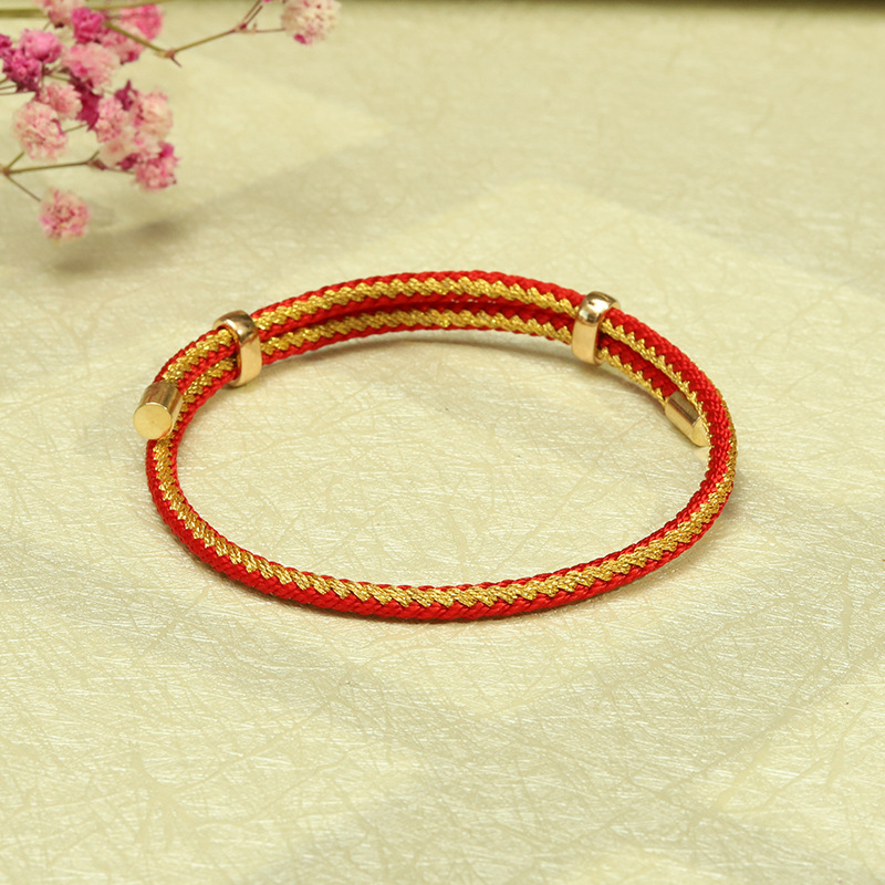 Dragon Boat Festival Colorful Rope Hand-Woven Colorful Gold Silk Bracelet Red Gold Thread Carrying Strap High-End Jewelry Wholesale