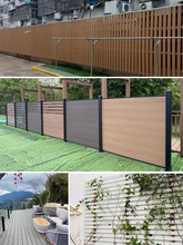 J7IB批发塑木板围栏栅栏格栅木塑板花箱板地板实心装饰板材护墙板