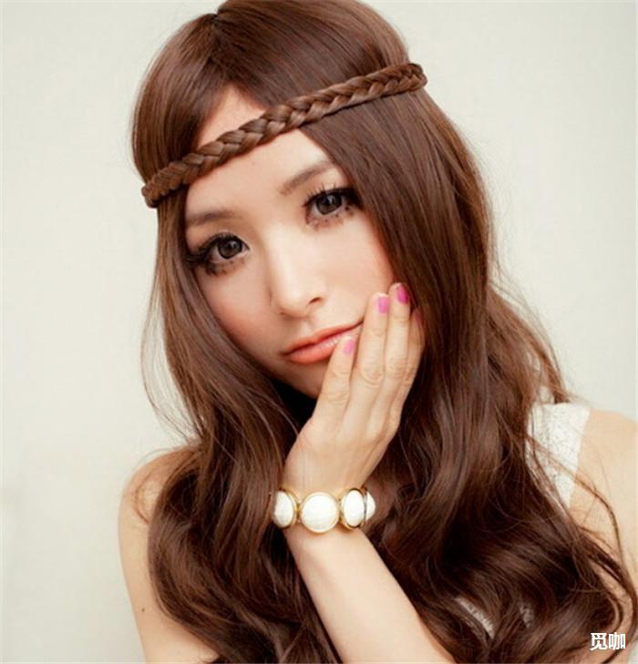 两元店货源 韩版带齿麻花辫子假发发箍发带 发卡一元小商品批发