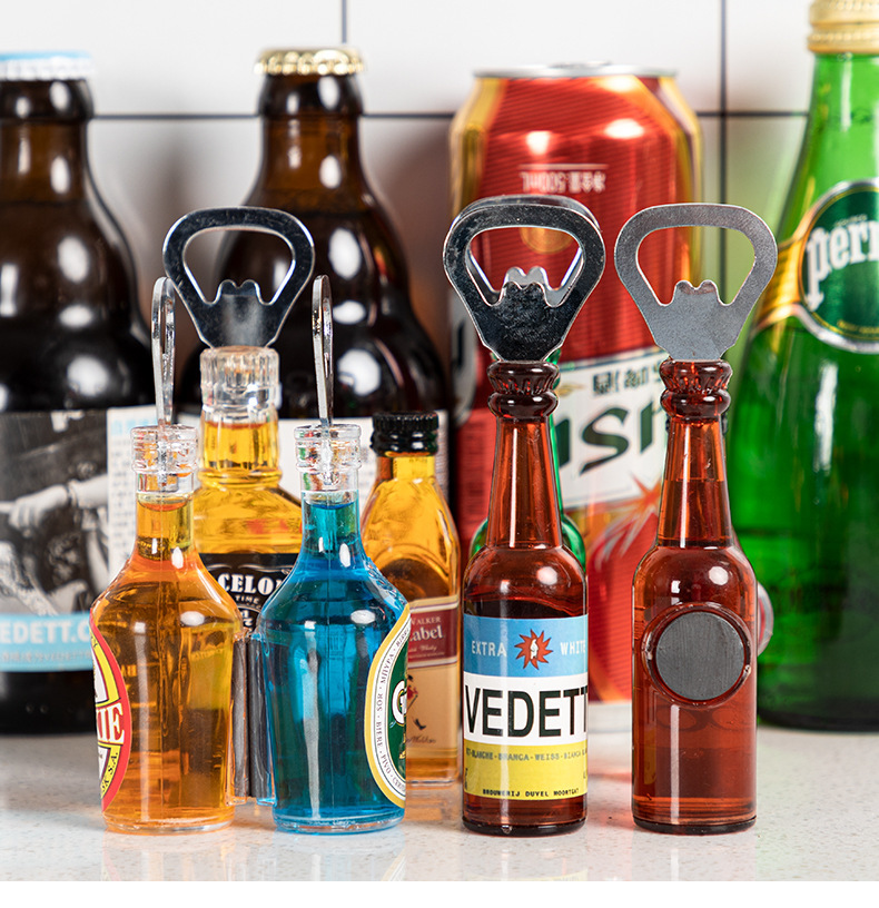 Beer Bottle Opener TikTok Same Style Wine Bottle Bottle Lifting Device Bottle Opener Creative Fun Cartoon Refridgerator Magnets Beer Screwdriver