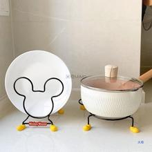 架可爱米奇隔热碟架置地式厨房锅架菜板架盘架创意子家用立式锅盖