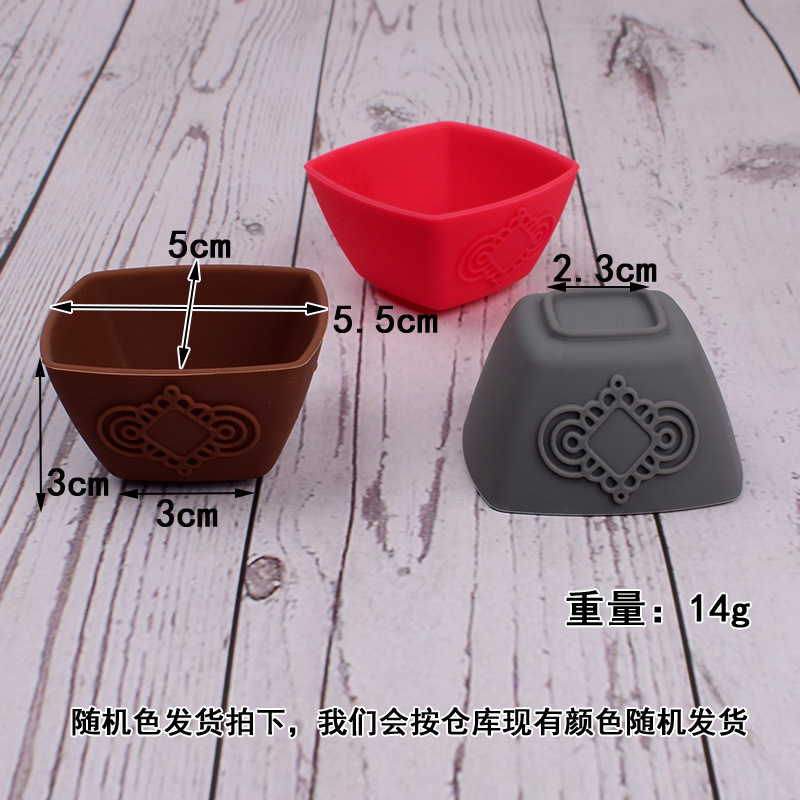 Silicone Chinese Classical Tea Cup Single Tea Set Heat Resistant Cup Cup Tea Ceremony Cup Outdoor Drop-Resistant Teapot Cup