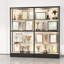 公司荣誉证书柜办公室奖杯奖牌展示柜玻璃柜荣誉墙展架样品柜