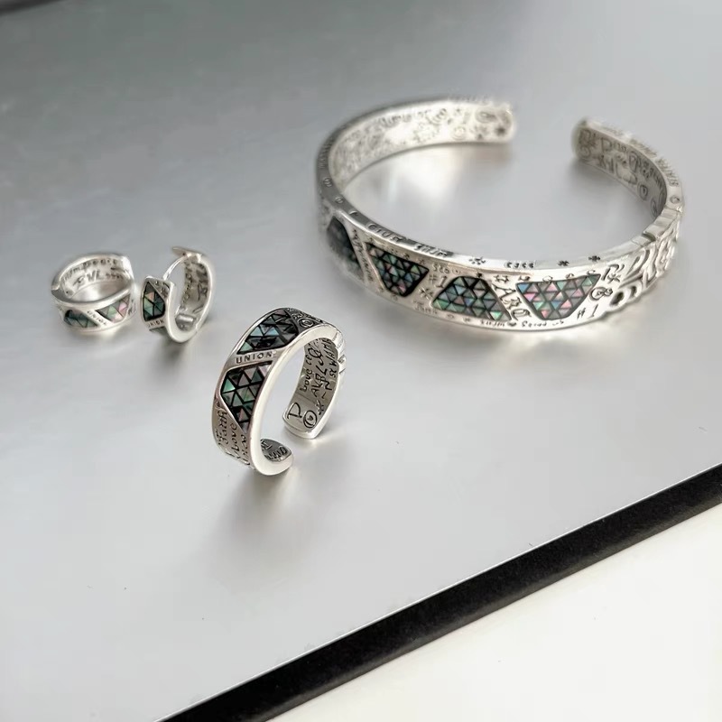 乾龙925银古法复古手镯年轻简约银镯子实心圆棍推拉纯银镯-阿里巴巴