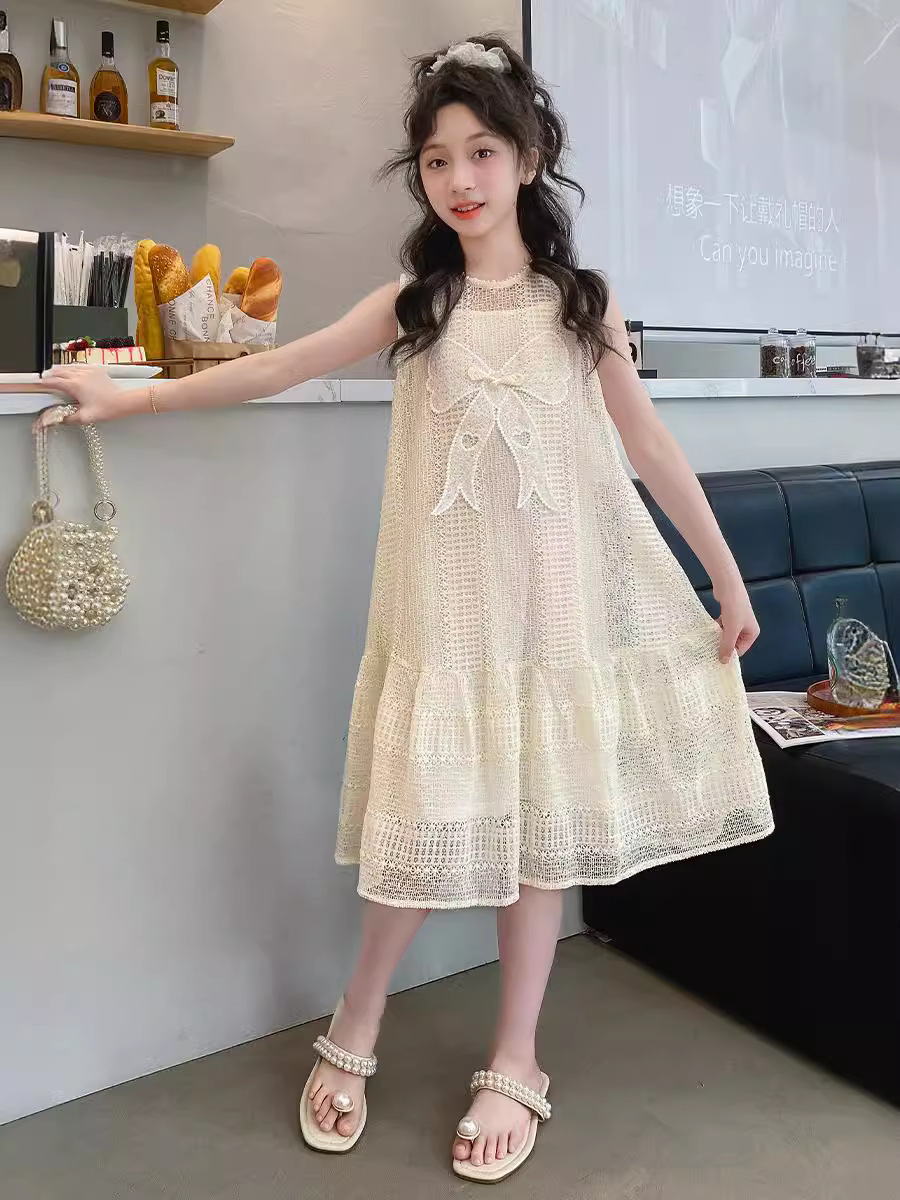 儿童夏天裙子2024新款洋气女大童夏装小香风连衣裙套装公主裙夏季