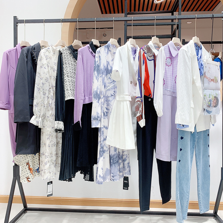 品牌尾货批发折扣女装海青蓝22秋装专柜剪标地摊实体拿货深圳南油