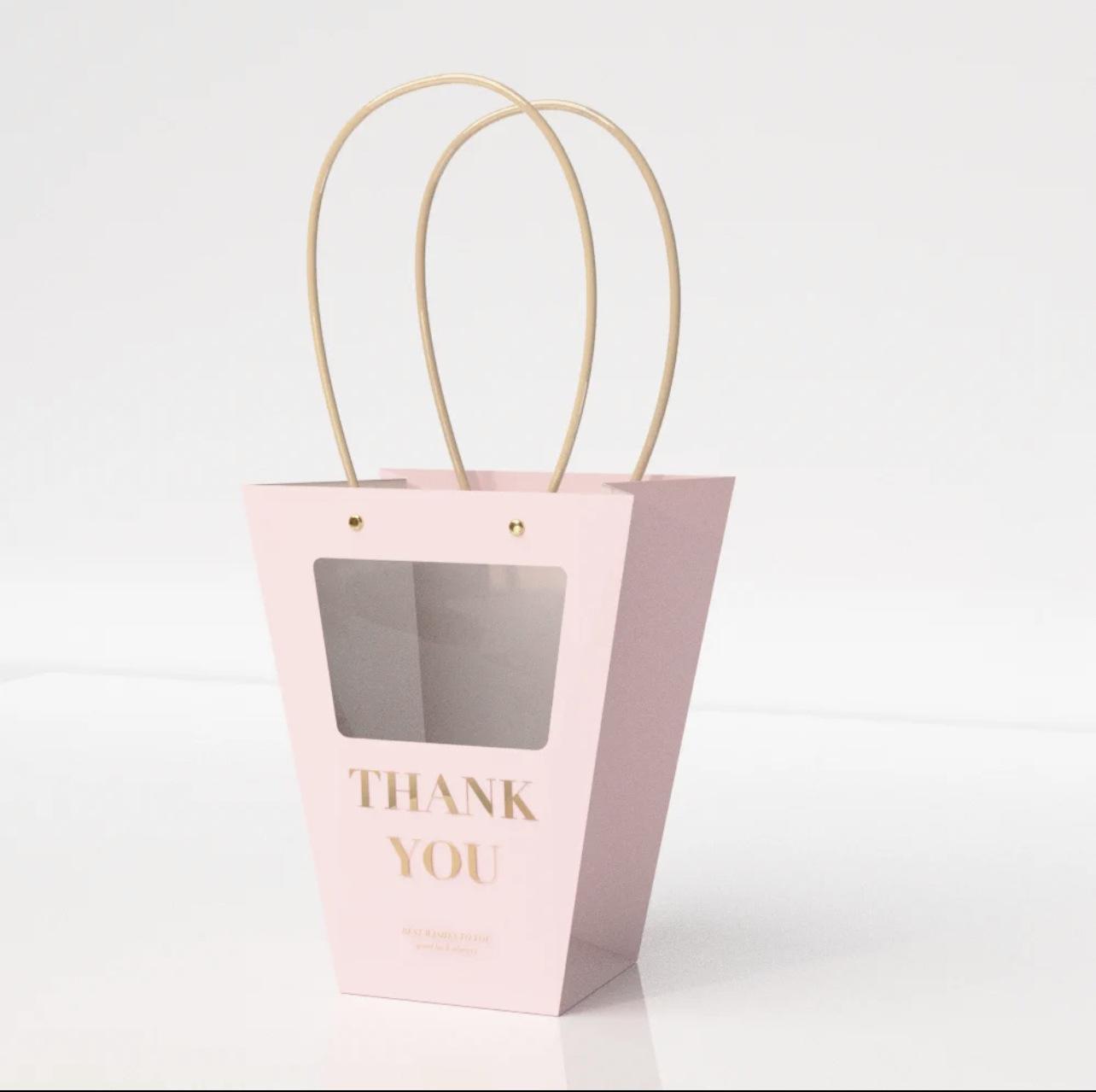 Trapezoidal Window Gilding Flower Bag Flower Handbag Rose Bouquet Hand Bag Bouquet Packaging Box Floral Gift Bag