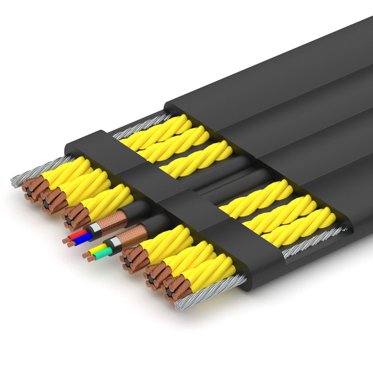 tvvb扁平电缆线丁晴聚氯乙烯伸缩门扁电缆赊电梯行车电缆来图定制