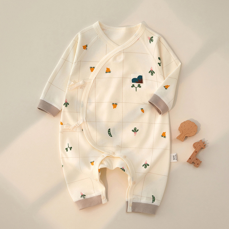 Newborn Clothes Spring and Autumn Boneless Baby Jumpsuit Cotton Romper Long-Sleeved Homewear Baby Clothes