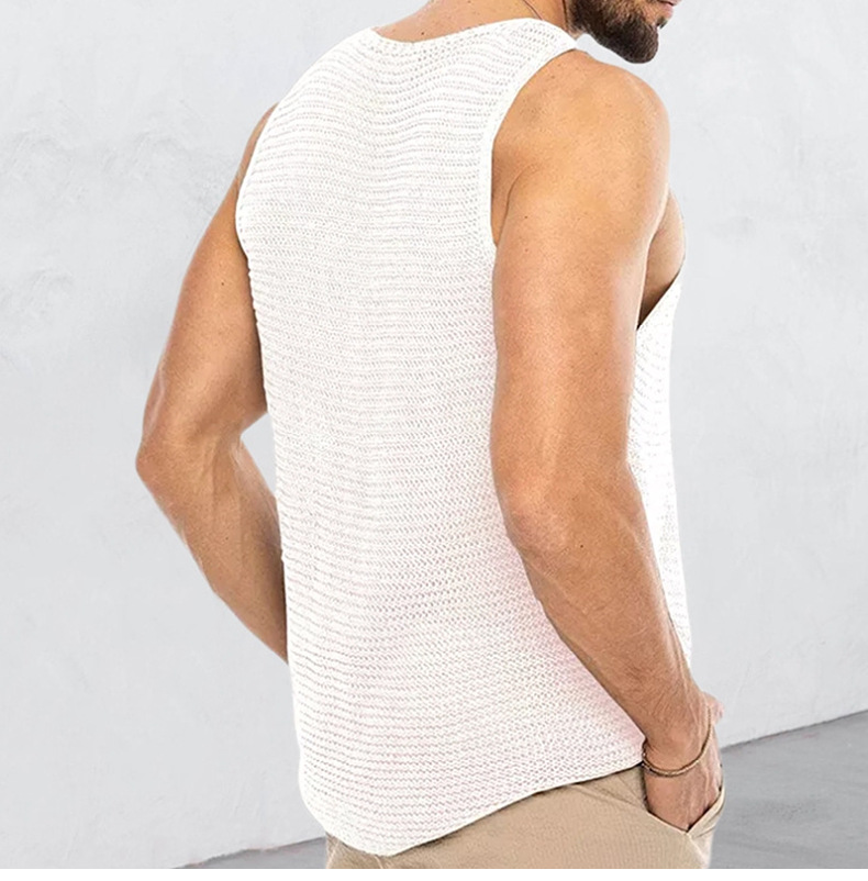 Men's Loose-Fit Sleeveless Knitted Tank Top - Summer Style