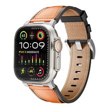 适用 Apple Watch 456789代 ultra-2/SE 时尚款 苹果双色皮带表带