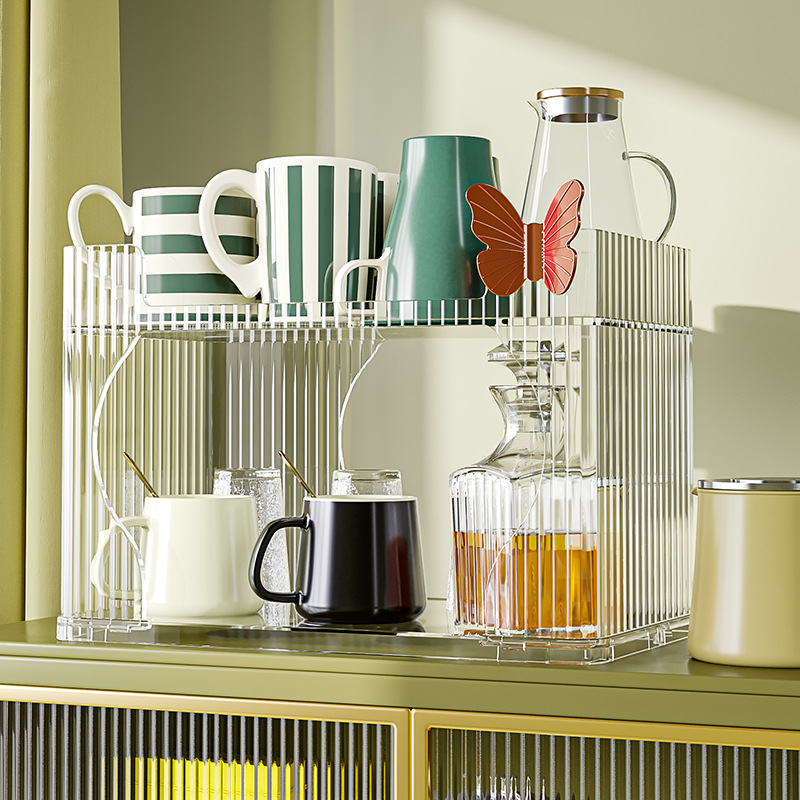 杯子收纳置物架杯架水杯架子玻璃放茶杯茶具盒咖啡马克杯防尘家用