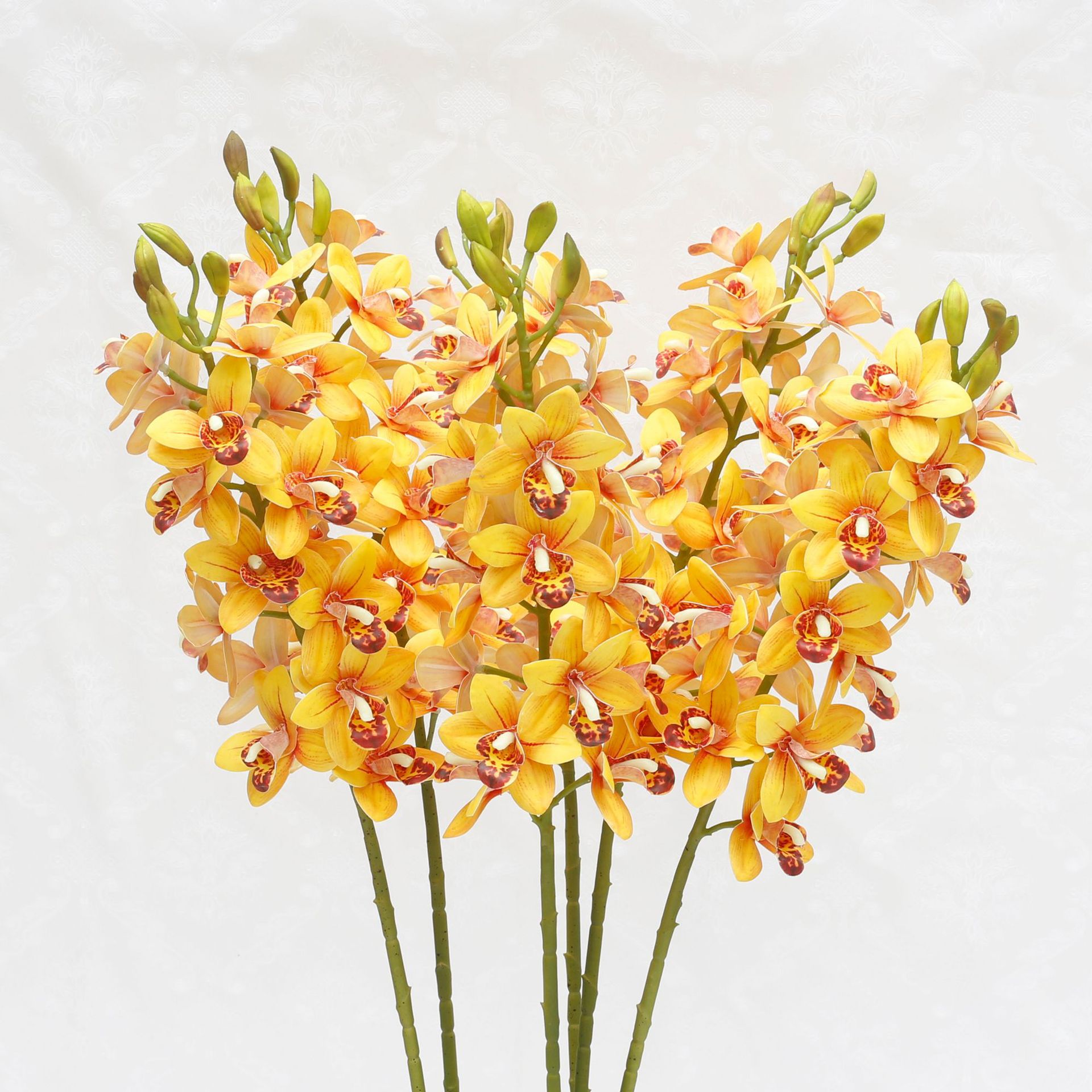 仿真兰花单支东亚兰胶片手感惠兰蝴蝶兰家居酒店装饰绢花