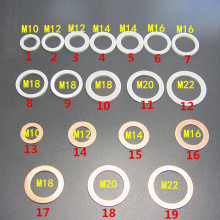 油底壳放油螺丝铜垫片铝垫片通用型号M10M12M14M16M18M20M22垫圈