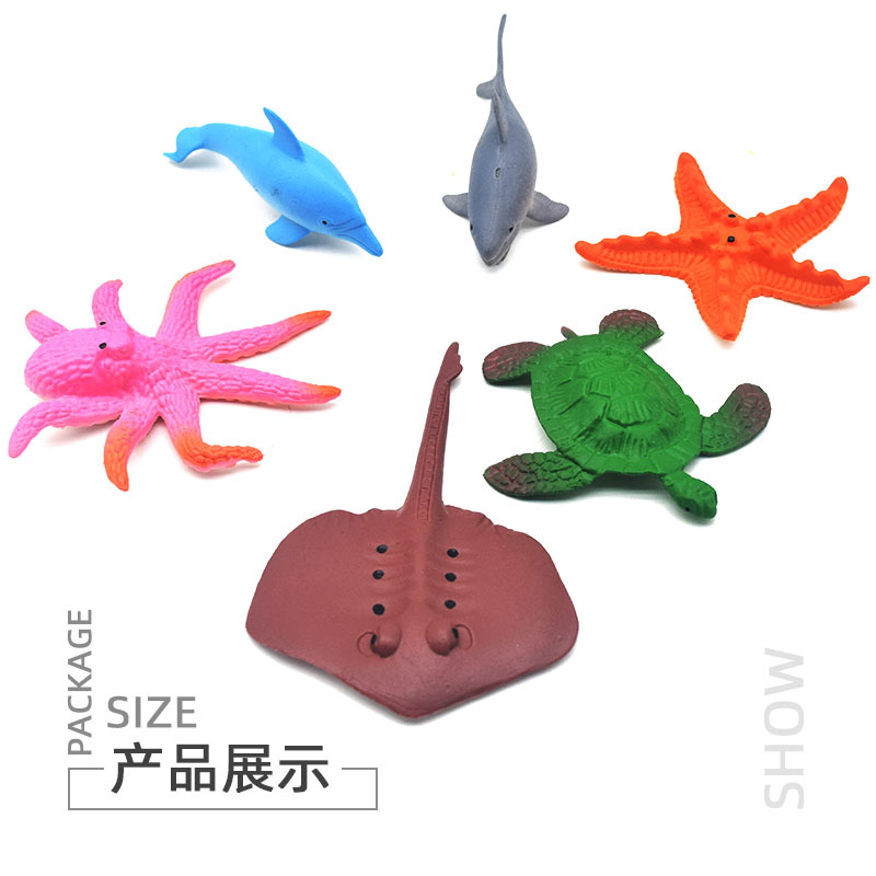 New inflatable toys simulate Marine animals sharks dolphins octopus soaking in water to become large SpongeBob Squarepants model toys Item Picture