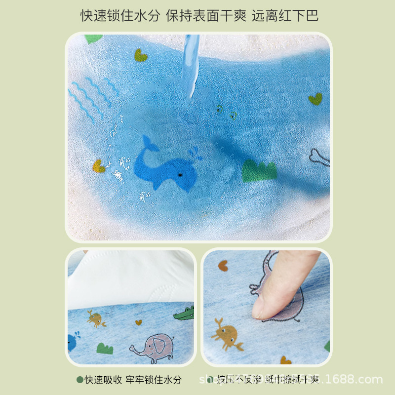 Factory Straight Hair Disposable Disposable Disposable Saliva Towel Baby Feeding Artifact Independent Packaging Clean and Sanitary Eating Bib