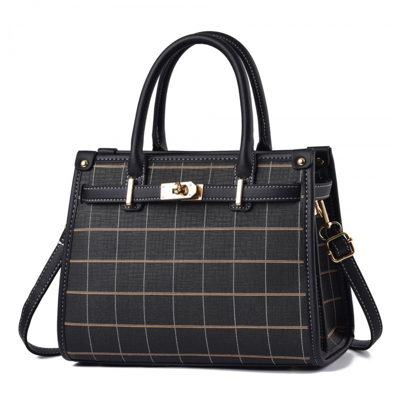 Women's Bag New European and American Ladies Handbag Shoulder Fashion Foreign Trade Big Bag Elegant Plaid Pattern