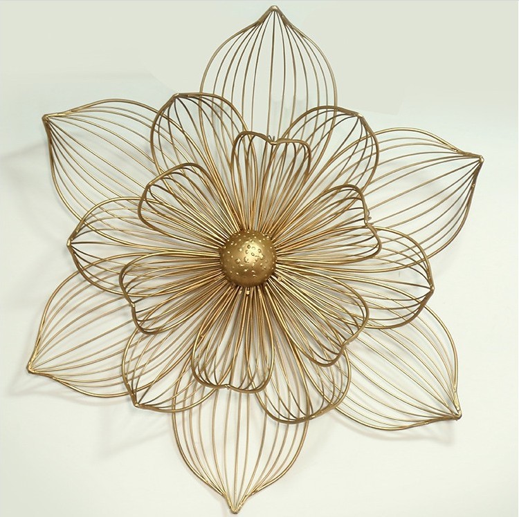 品铁艺壁挂荷花荷叶金属艺术雕塑壁饰大型酒店大堂酒吧会所软装墙饰