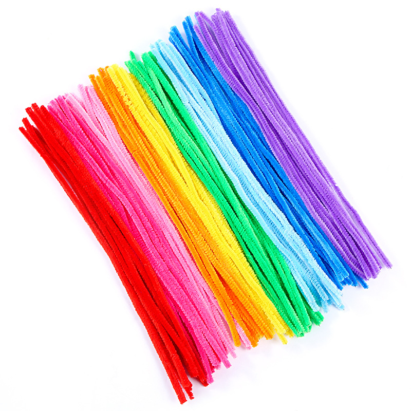 毛根扭扭棒儿童手工制作美术材料包幼儿园diy彩色毛条加密毛绒条