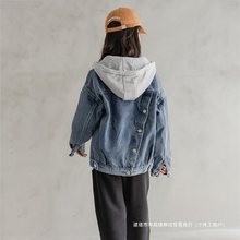 女童外套  2021秋冬韩版童装女孩加绒加厚牛仔连帽外套开衫中大童