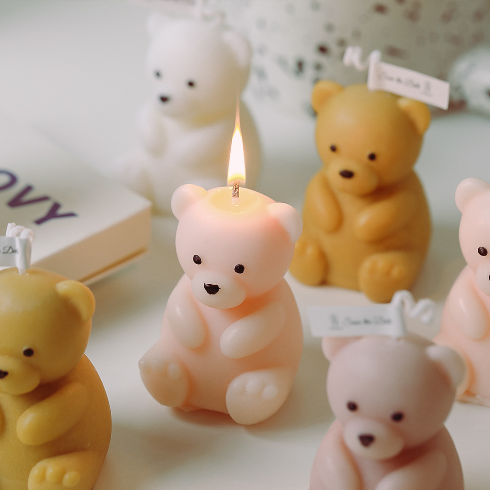 Sitting Bear Candle Wholesale Cartoon Animal Cute Creative Aromatherapy Decoration Handmade Ins Internet Celebrity Birthday Candle