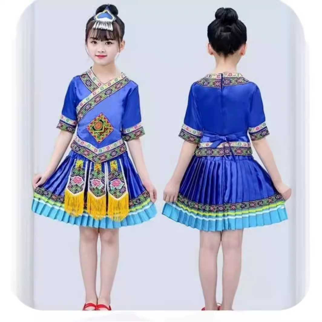 六一儿童节民族服装男女孩演出服套装三月三苗族壮族服饰小荷风采
