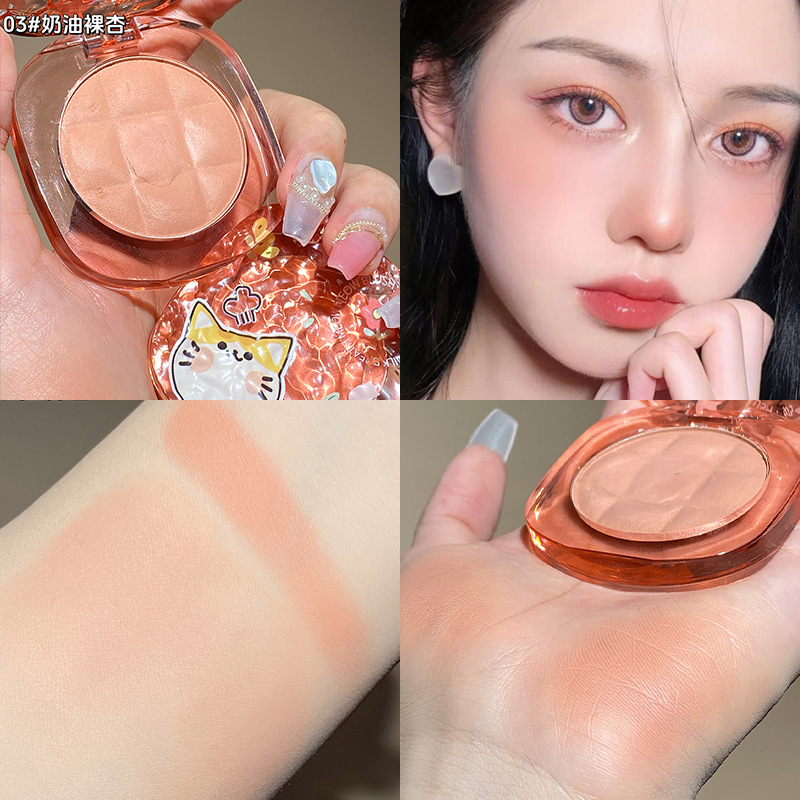 Zvev Milk Gas Meow Blush Highlight Makeup Palette Cream Blush Uniform Skin Color Rouge Shading Powder Blush Powder Female