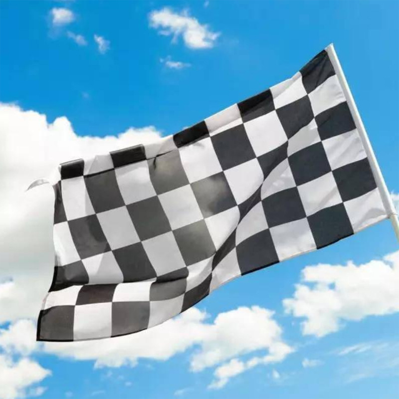 90*150cm 3*5ft 黑白格子 赛车旗 racing checkered flag 打孔