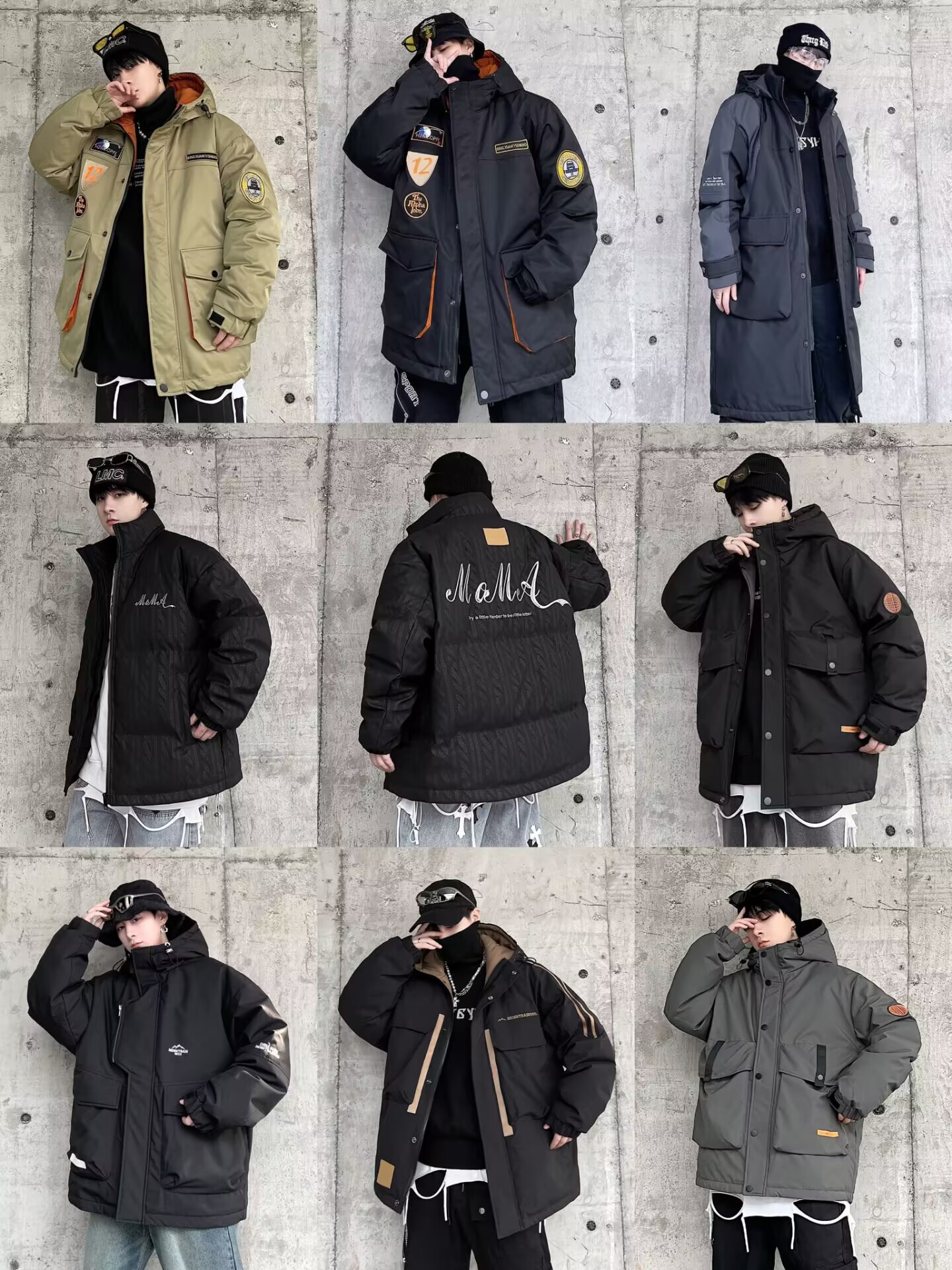 潮牌冬季加厚男装羽绒服外套批发 外贸男士羽绒棉服直播实体货源
