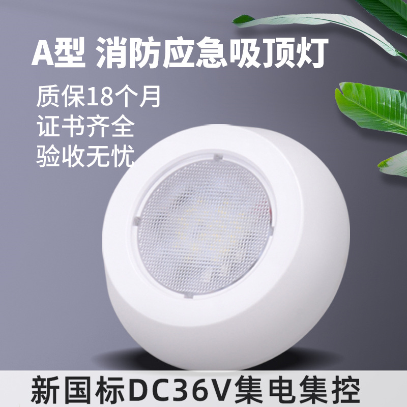 a型消防应急照明吸顶灯dc36v安全出口楼梯过道led商用超亮新国标