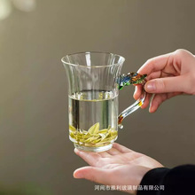 璃享龙年绿茶杯专用茶杯家用高硼硅玻璃泡茶玻璃杯带龙把高颜值杯