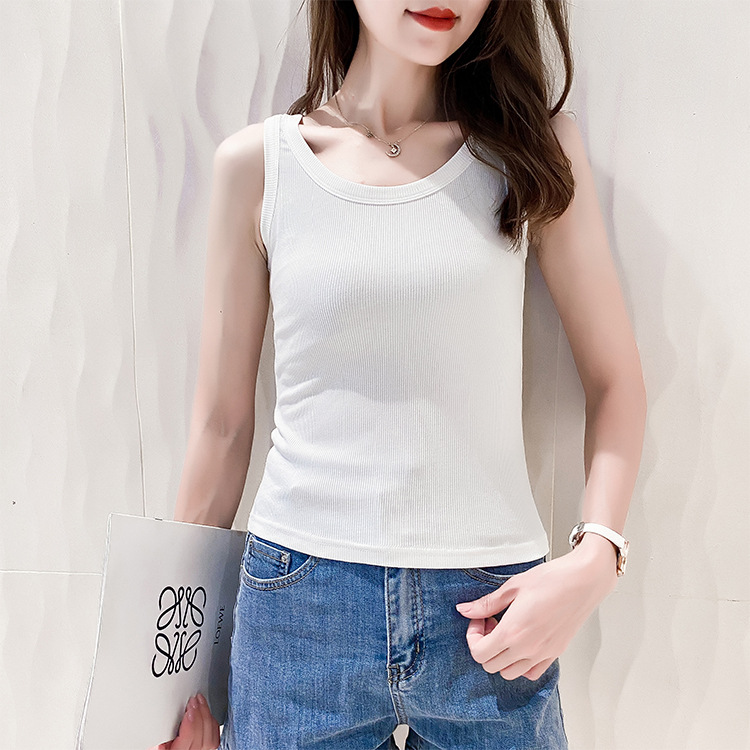 白色吊带背心女内搭2022年春夏新款打底衫女外穿修身无袖体恤上衣