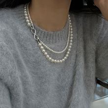 一款多带珍珠项链女小众设计感复古个性百搭气质时尚颈链毛衣链