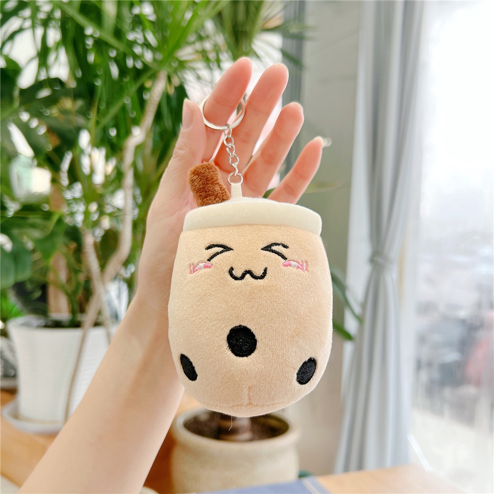 Trending Cartoon Milky Tea Cup Small Pendant Doll Milk Tea Shop Gift Prize Claw Doll Plush Toy Doll Wholesale
