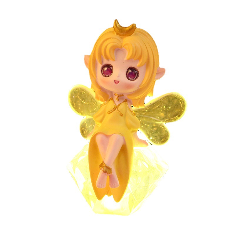 光之精灵盲盒手办 创意花仙子带小灯树脂工艺品摆件 女生生日礼物