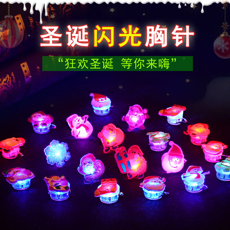 Christmas Necklace Luminous Halloween Brooch Watch Ring Cross-Border Direct Selling Halloween Christmas Flash Wholesale